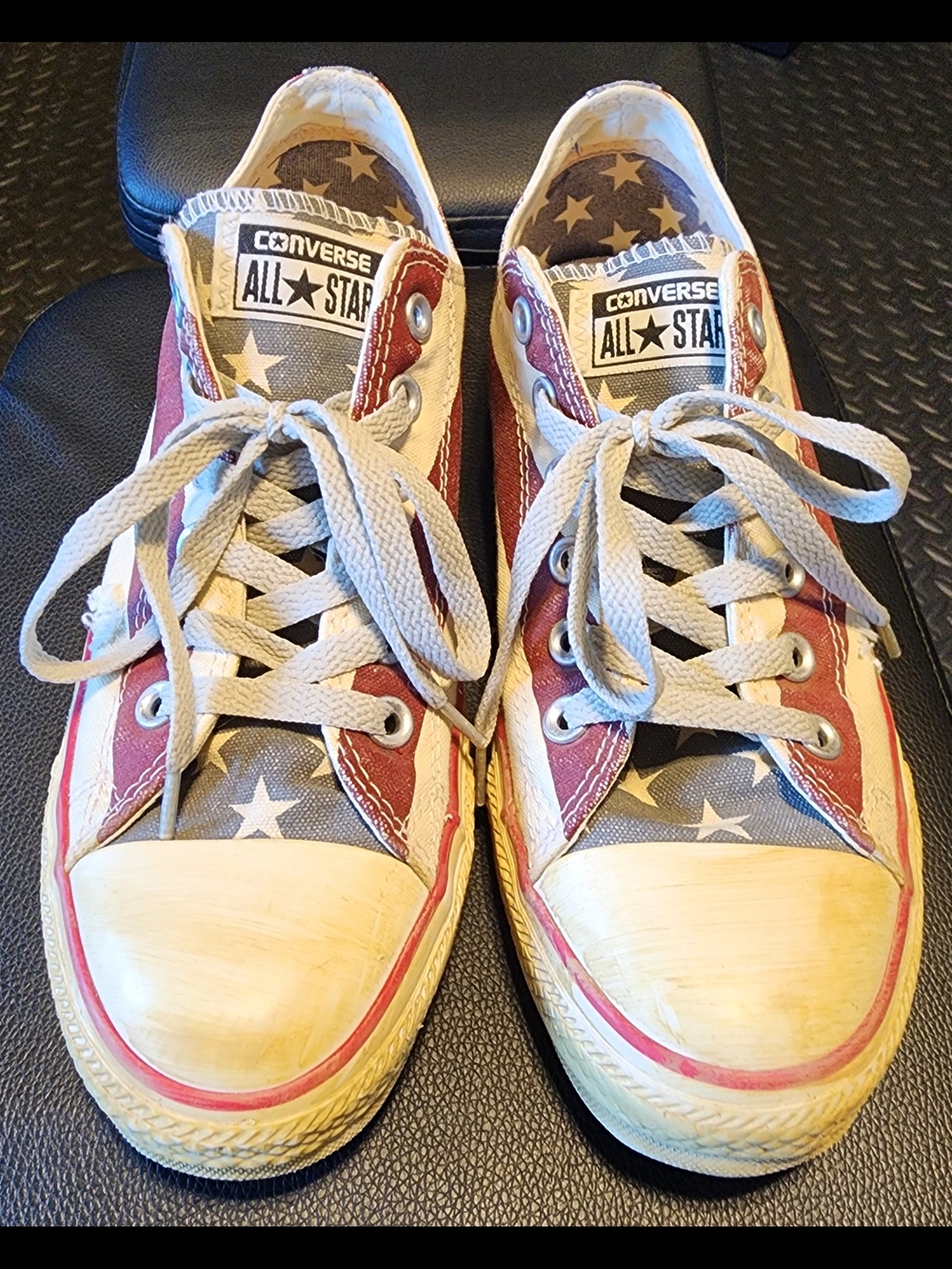 Converse All Star Unisex Low Top Sneakers - Distressed Stars And Stripes